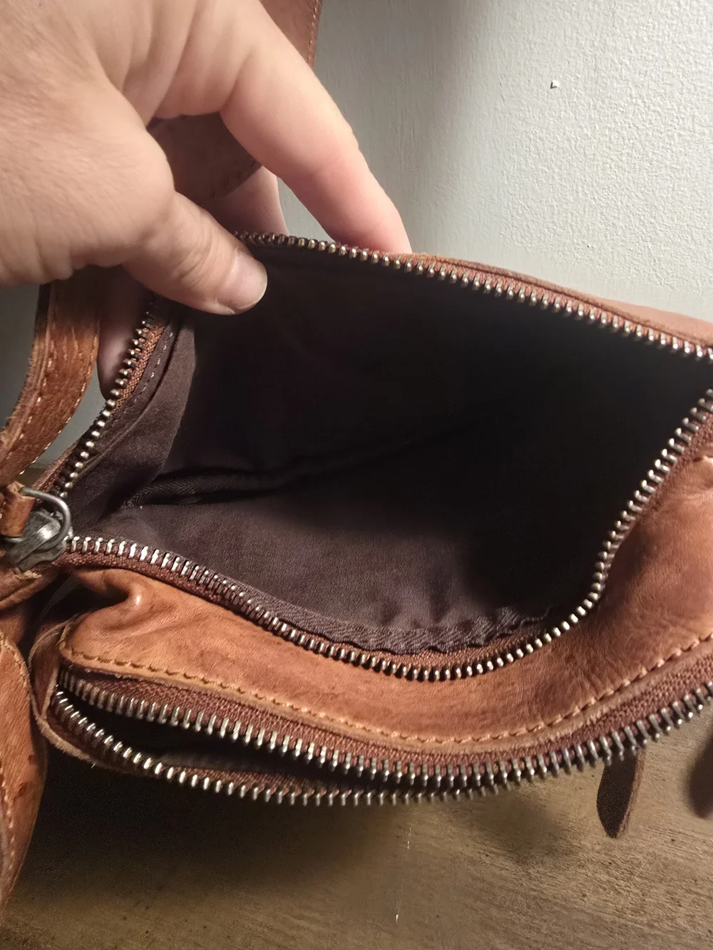 Woven Leather Crossbody Belt Bag - Brown